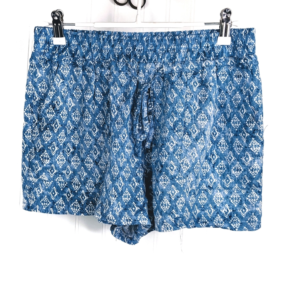 Joe B Printed Chambray Pull On Drawstring Shorts M - image 1